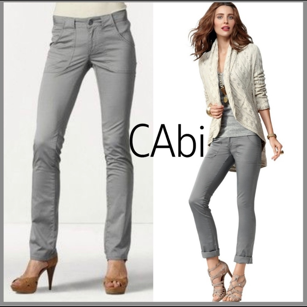 CAbi Sideline Straight Leg #799 Gray Pants Size 6